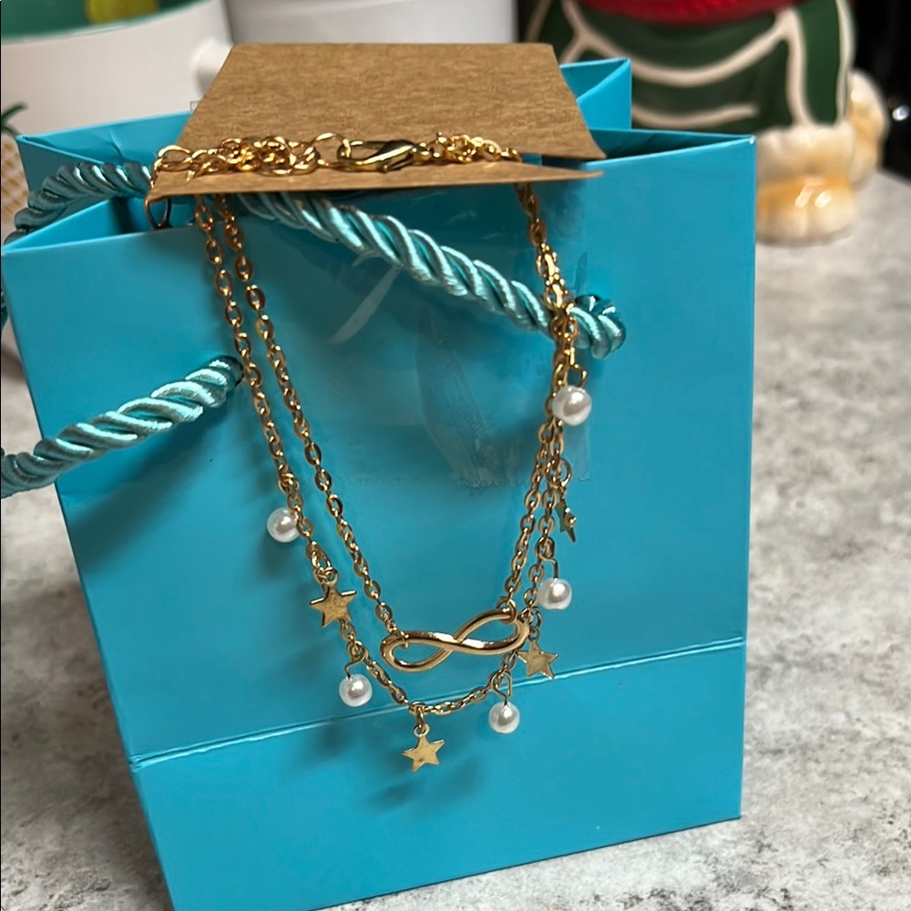 Gold Infinity Pearl Necklace